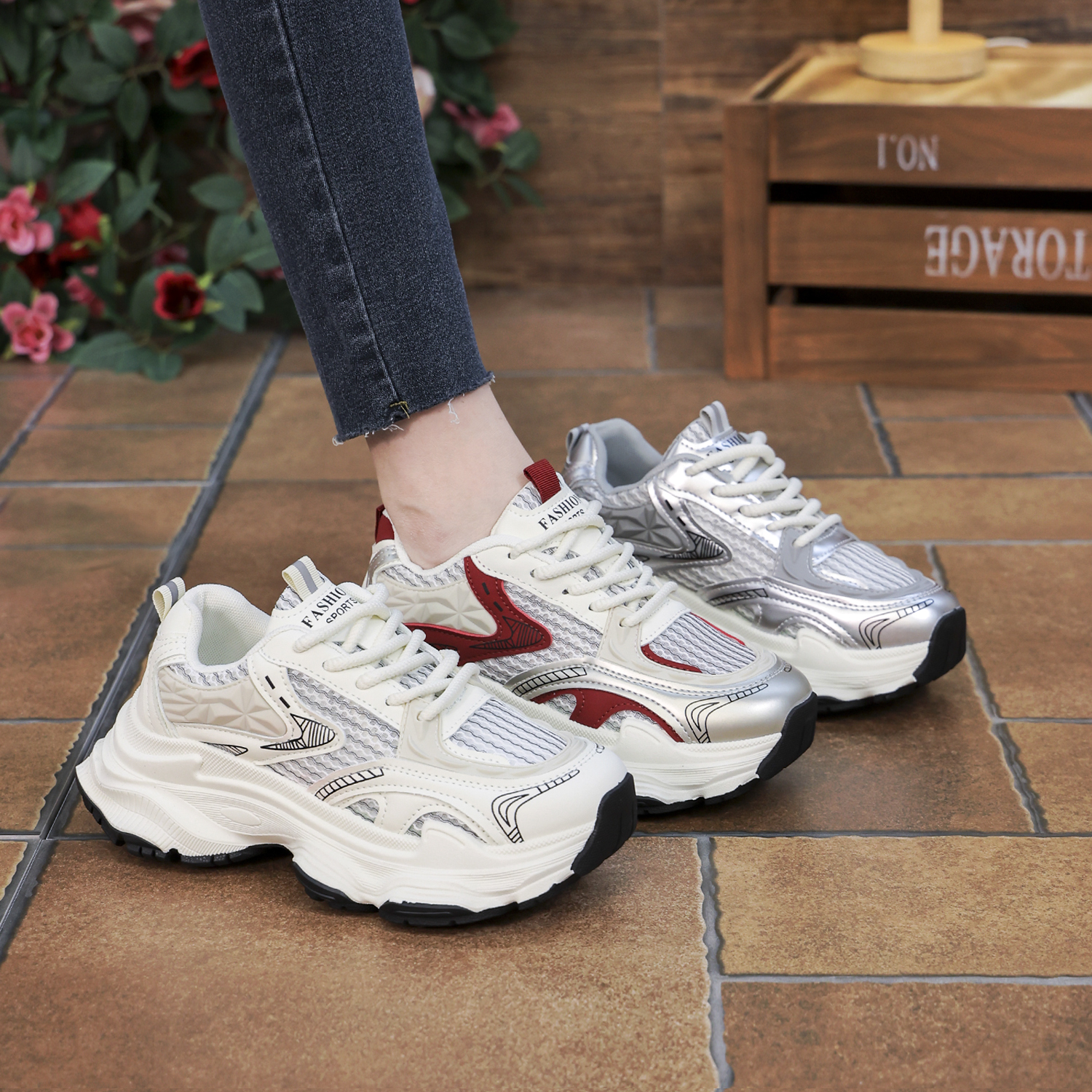 法图雅新款秋季老爹鞋厚底系带ins爆款时尚软底网红休闲鞋女鞋