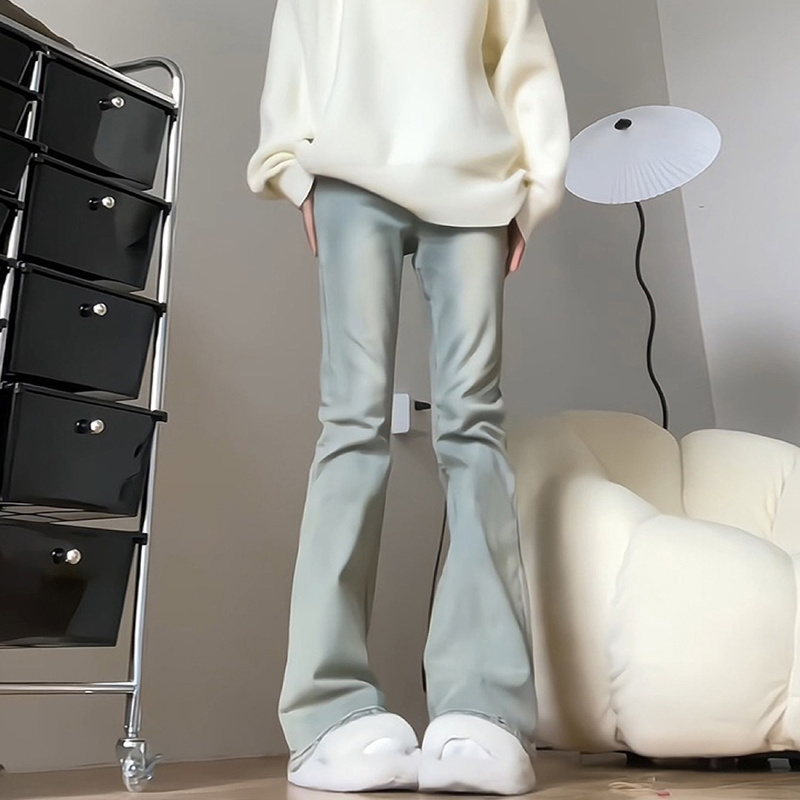 孕妇裤子春季网红牛仔微喇叭裤春秋款外穿洋气时髦休闲长裤子
