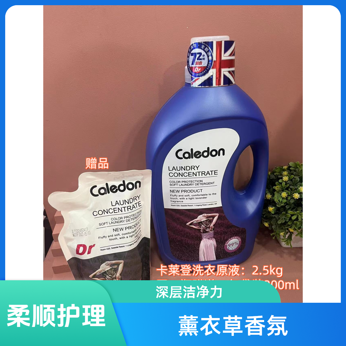 卡莱登洗衣原液2.5kg高效去污泡沫适中效率清洁易漂易洗省时节水