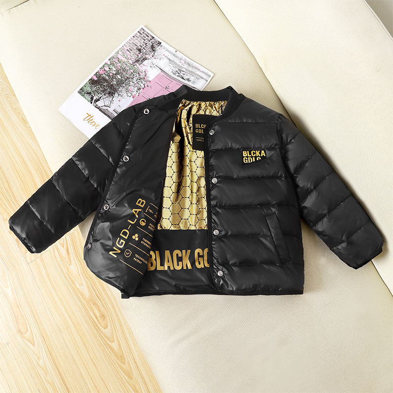 巴拉甄选黑金儿童新款休闲百搭男童女童短款外套中小童宝宝幼儿秋