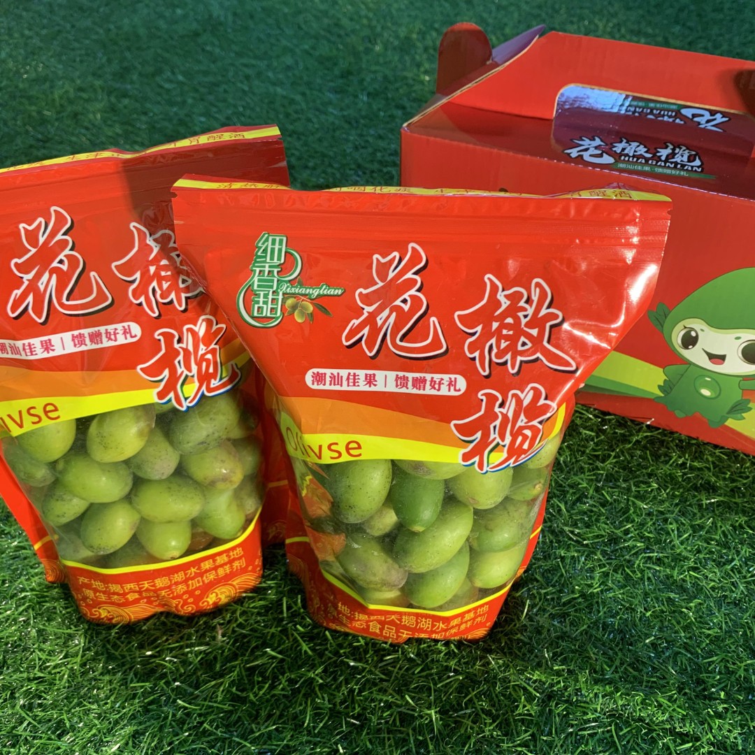细香甜花橄榄2025新鲜酥脆香回甘甜颗粒潮汕花皮优质青橄榄果500g