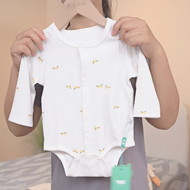 【万马奔腾】新生婴儿衣服纯棉初生宝宝和尚服婴儿连体四季无骨哈衣