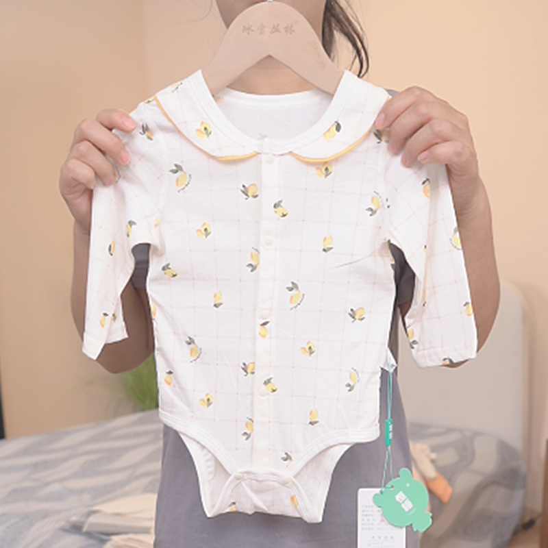 【柠檬树下】新生婴儿衣服纯棉初生宝宝和尚服婴儿连体四季无骨哈衣