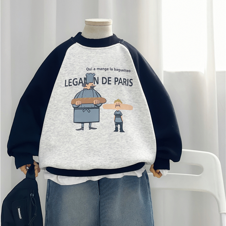 男童春秋新款插肩袖卫衣男孩帅气上衣休闲童装潮儿童圆领套头秋装