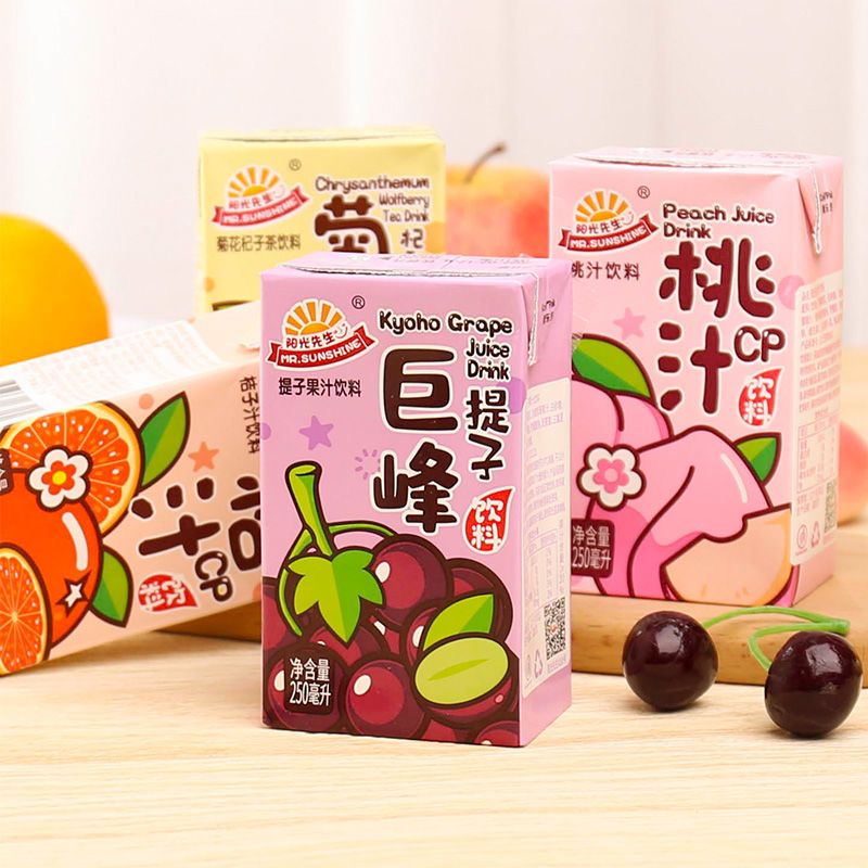 阳光先生饮料柠檬果汁菊花茶豆奶网红港式盒装250ml饮料