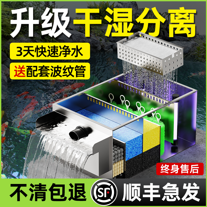 老渔匠水循环过滤系统大型锦鲤鱼池净水过滤器室外庭院外置过滤箱