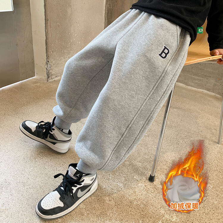 男童运动裤春秋款2025新款儿童中大童男孩裤子冬季加绒卫裤休闲裤