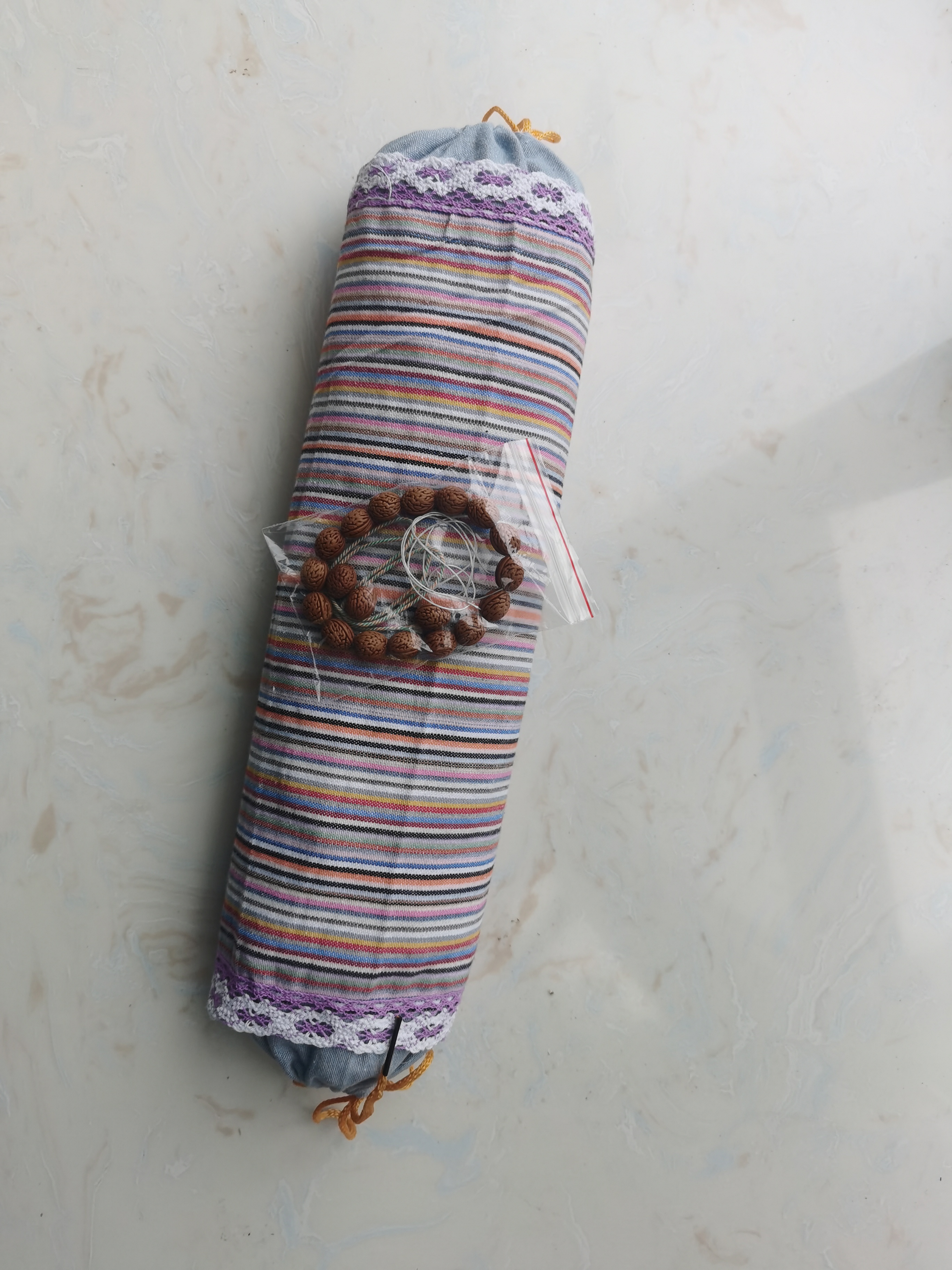 山桃核颈椎枕枕头荞麦枕老粗布枕头柱形