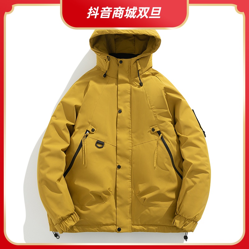 森源GSQN棉衣棉服冬季男新款加厚连帽冲锋防水面包服宽松棉袄外套