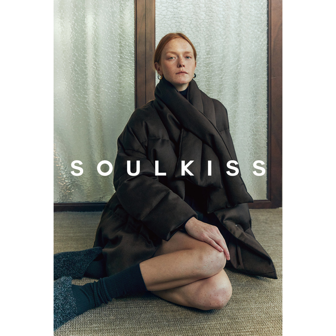 SOULKISS时髦御寒 95白鸭绒蓬松解构羊毛围巾羽绒服