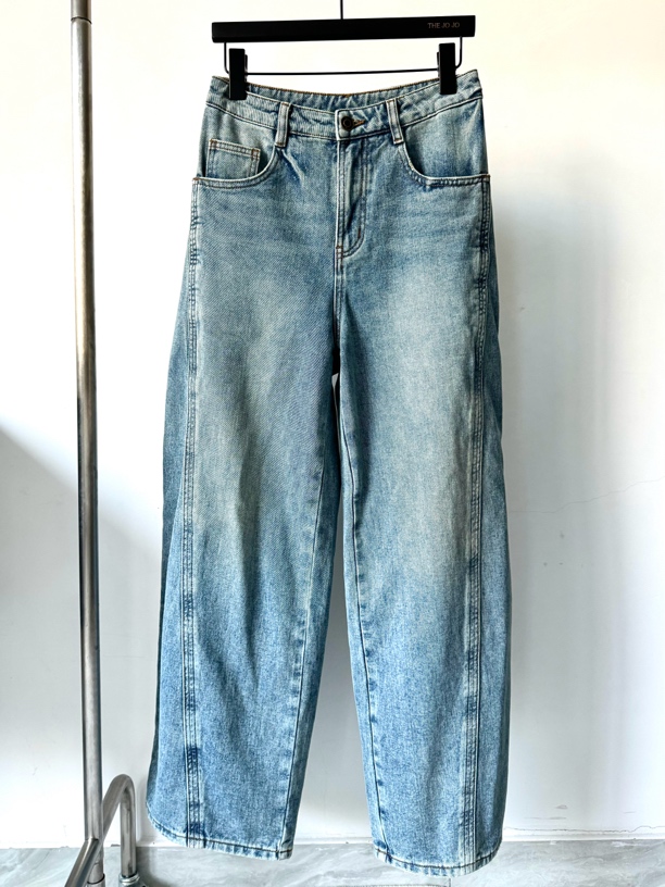 《No退换》复古做旧显瘦牛仔裤