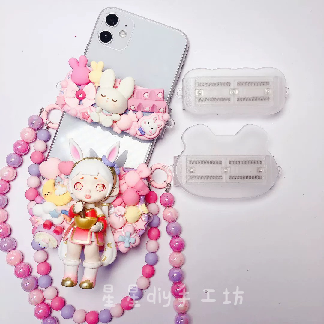 DIY透明磨砂手机背夹奶油胶diy配件手工伸缩可斜挎爆款工艺