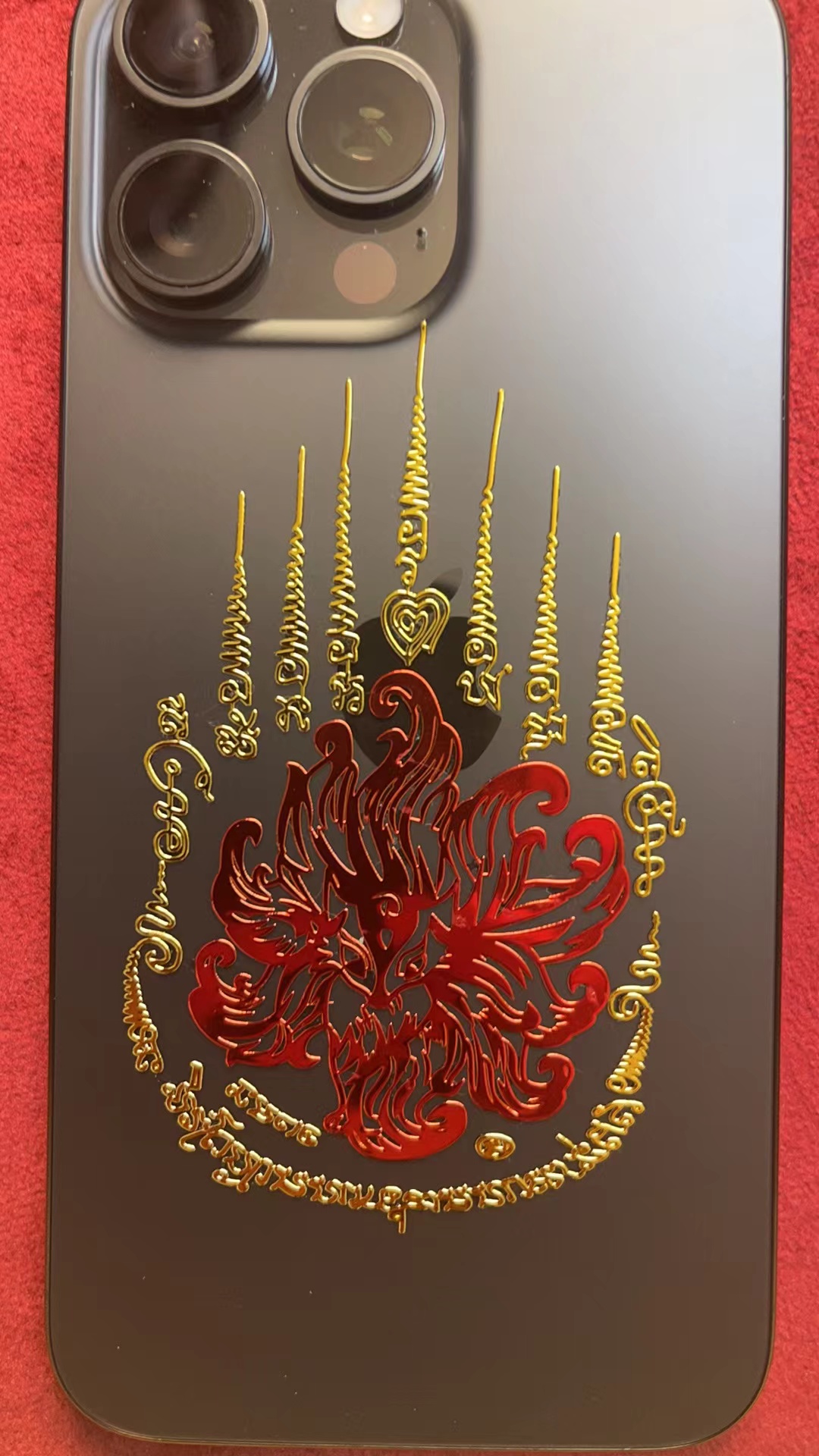 红色手机贴纸  工艺品