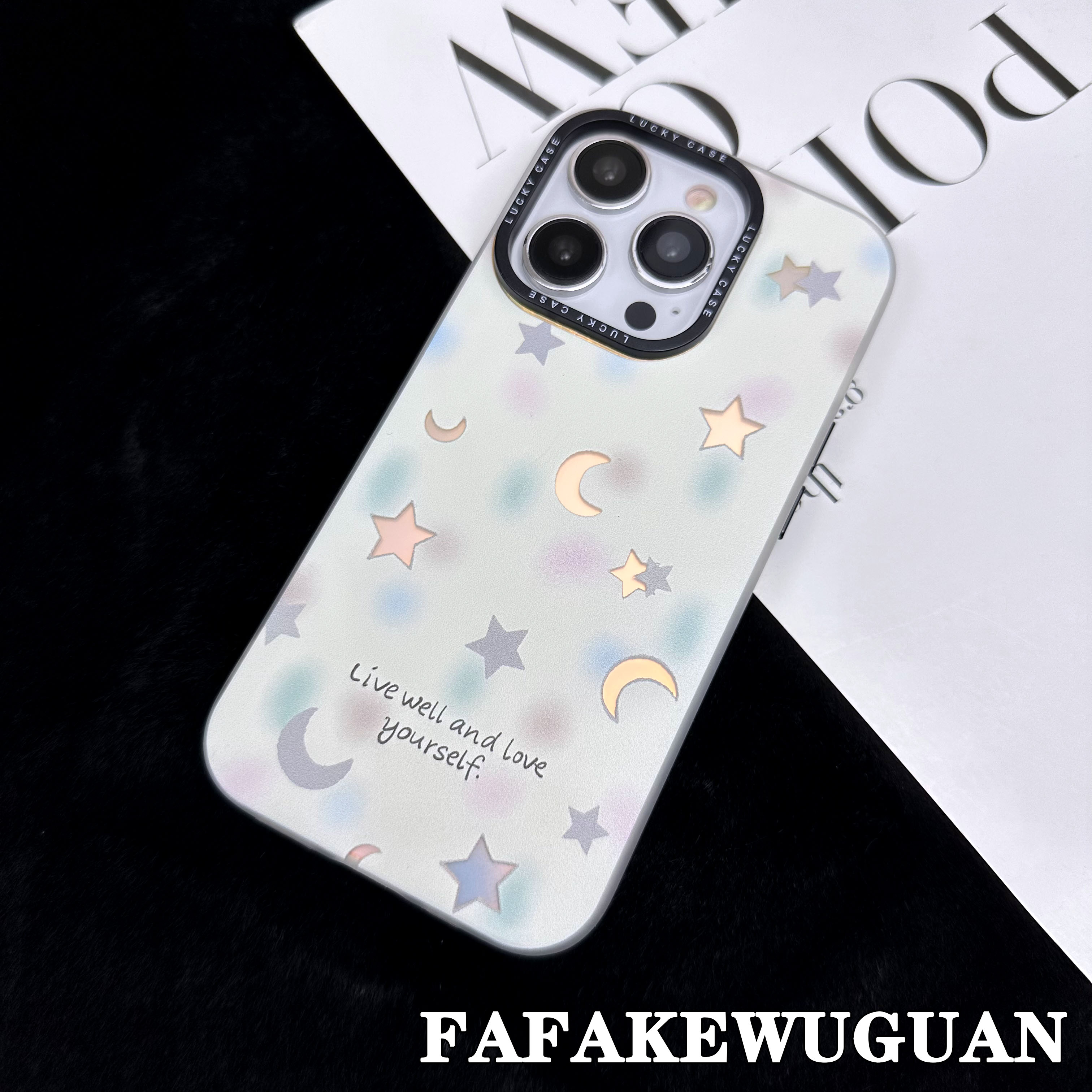 适用苹果15INS星星月亮IMD手机壳iphone15pro/14pro防摔创意