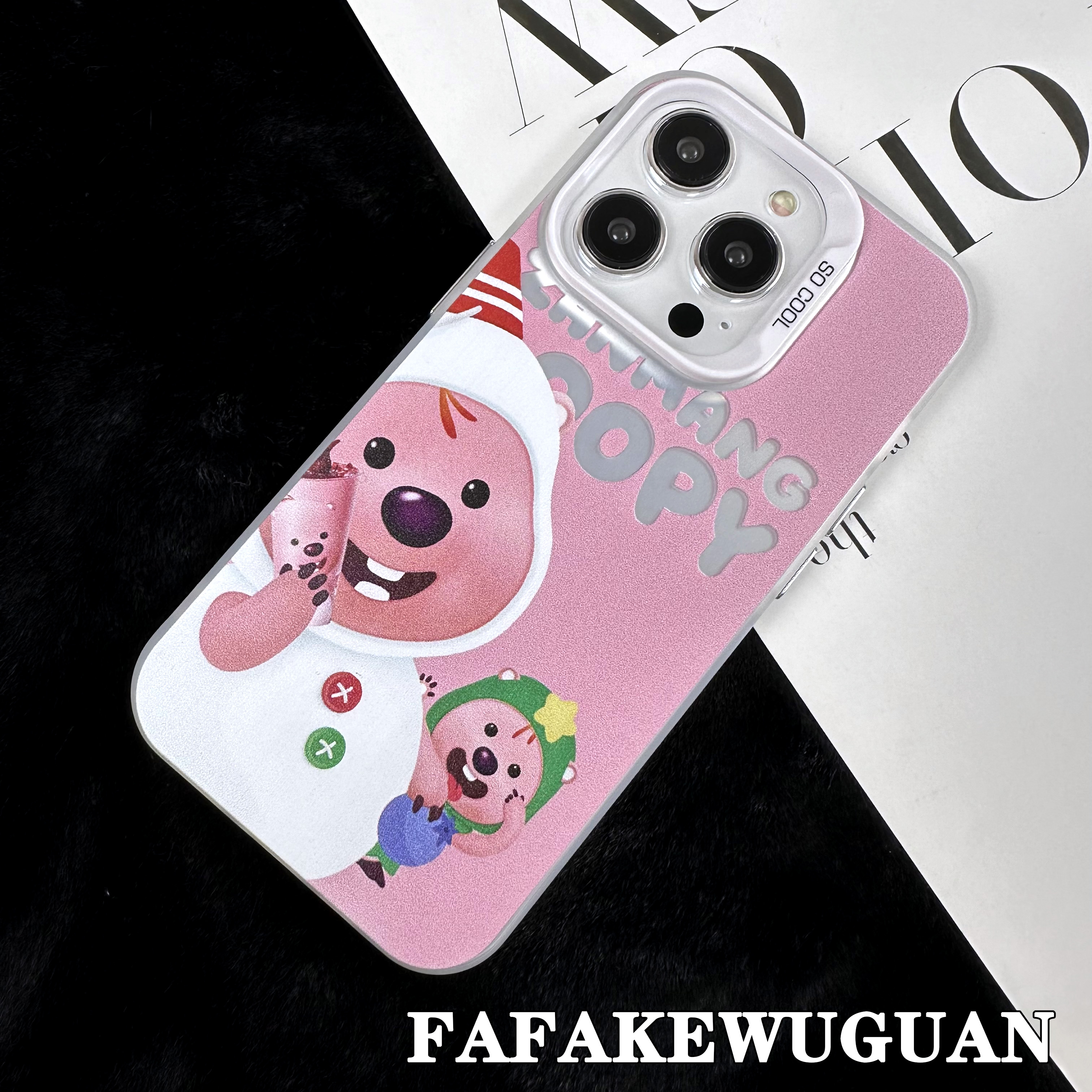 适用苹果15INS可爱冬日loopy彩银银色手机壳iphone15pro/14pro