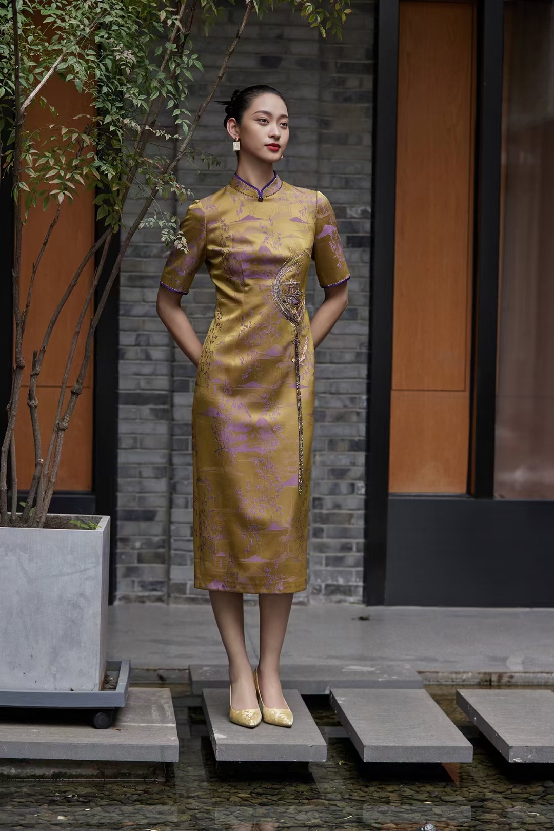 17782/17783/17711朱紫褕 秋香色喜婆婆喜妈妈婚宴旗袍礼服敬酒服