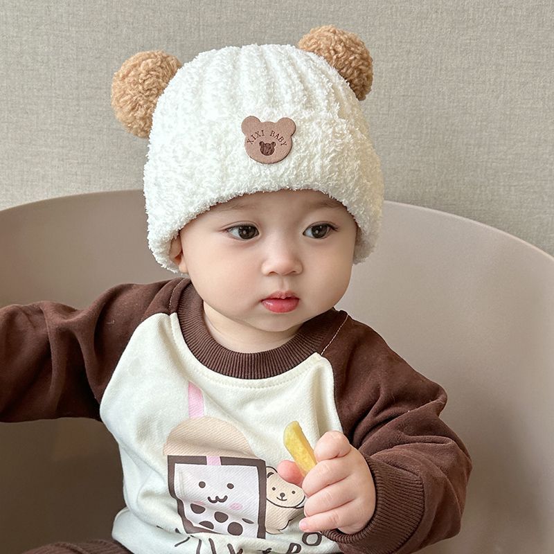 Lsx】婴儿保暖针织帽冬季毛线帽男女宝婴幼儿冬天护耳帽婴儿秋冬