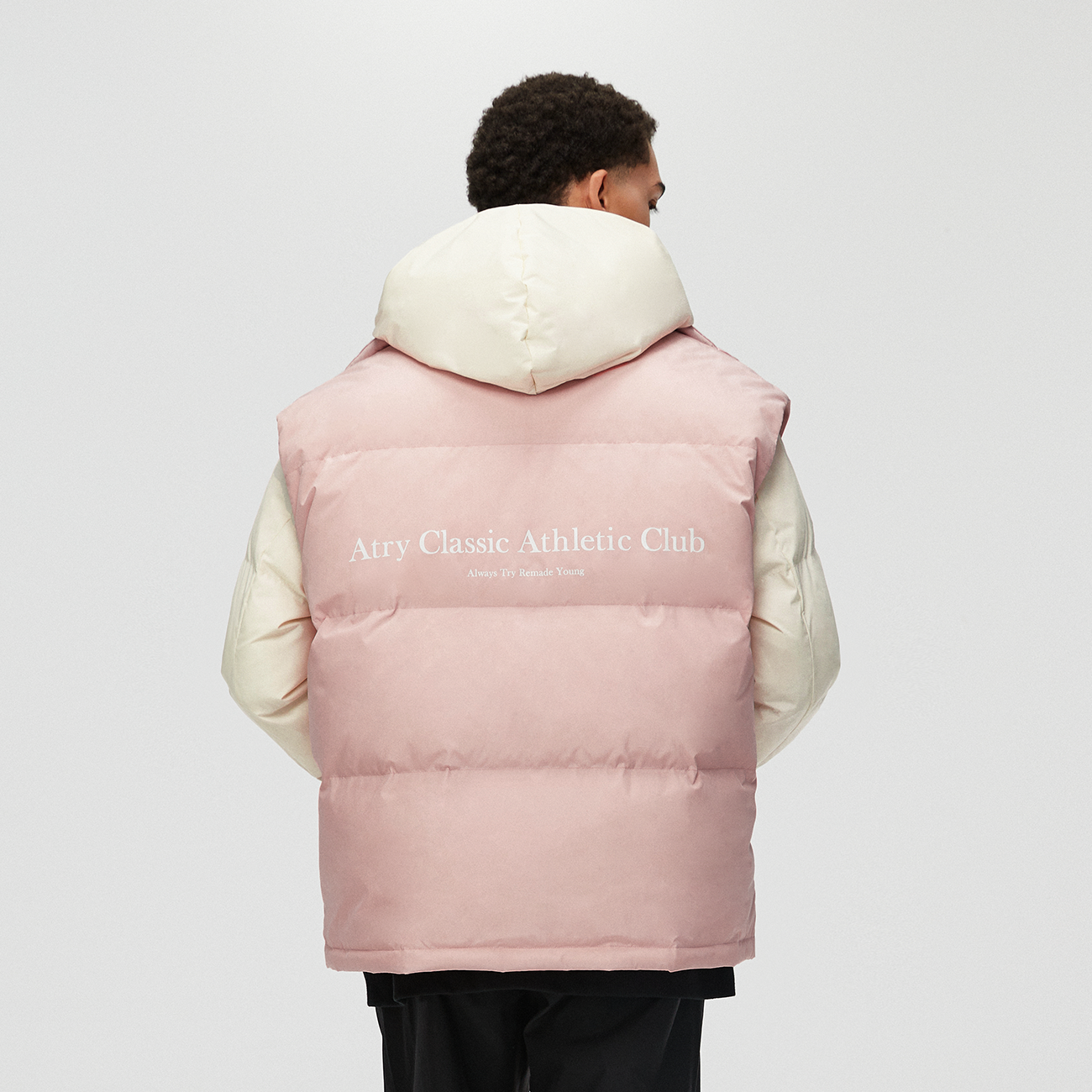 ATRY字母标语真两件棉服 秋冬季国潮牌小众设计简约中性防寒外套