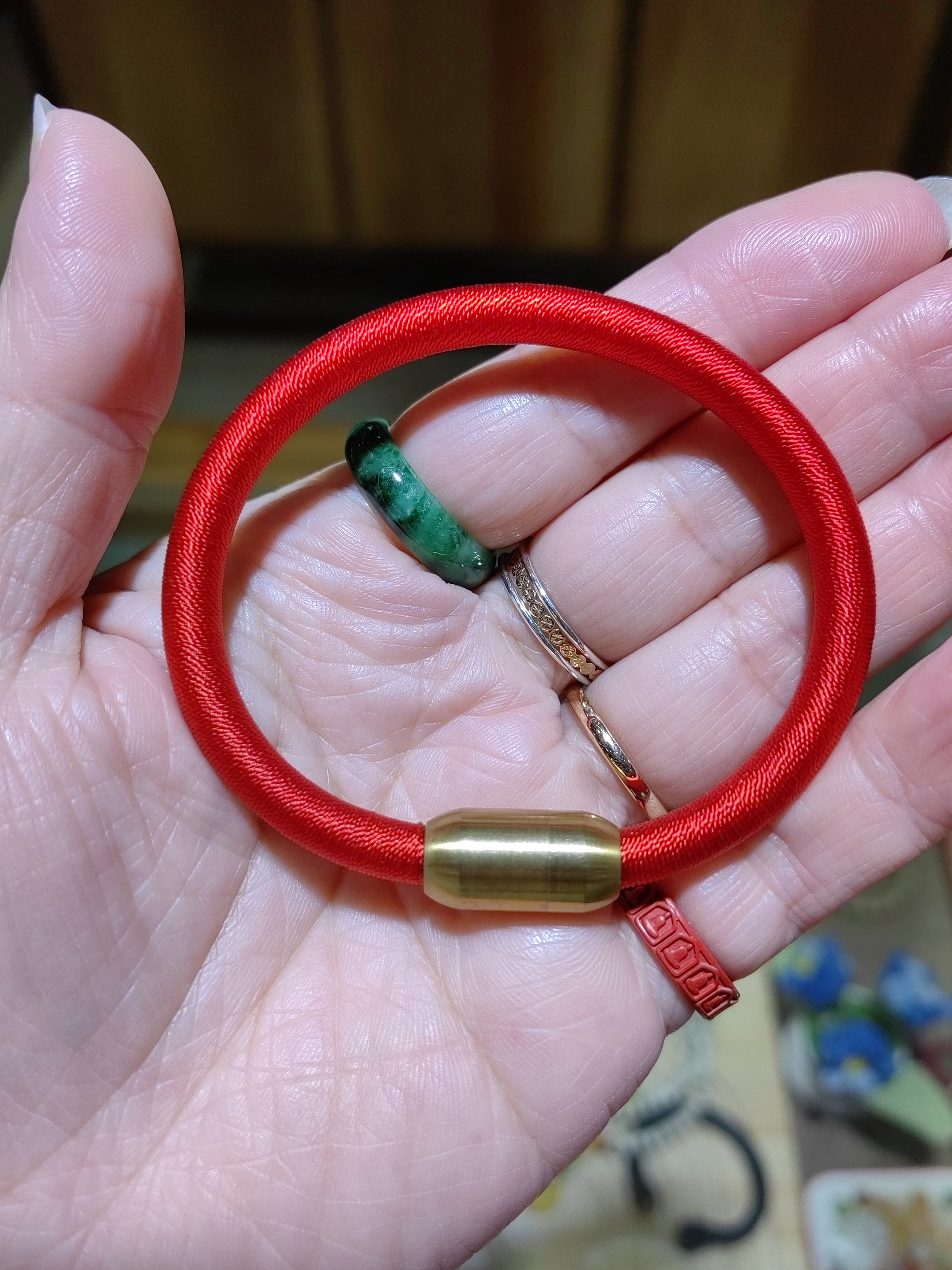 天然辰砂朱砂粉皮管手镯（粗款）