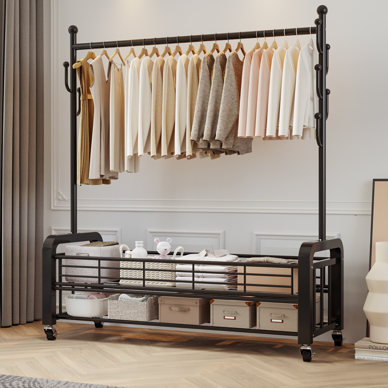 唯阔衣帽架家用挂衣服卧室挂衣架子简易衣服架阳台落地立式结实