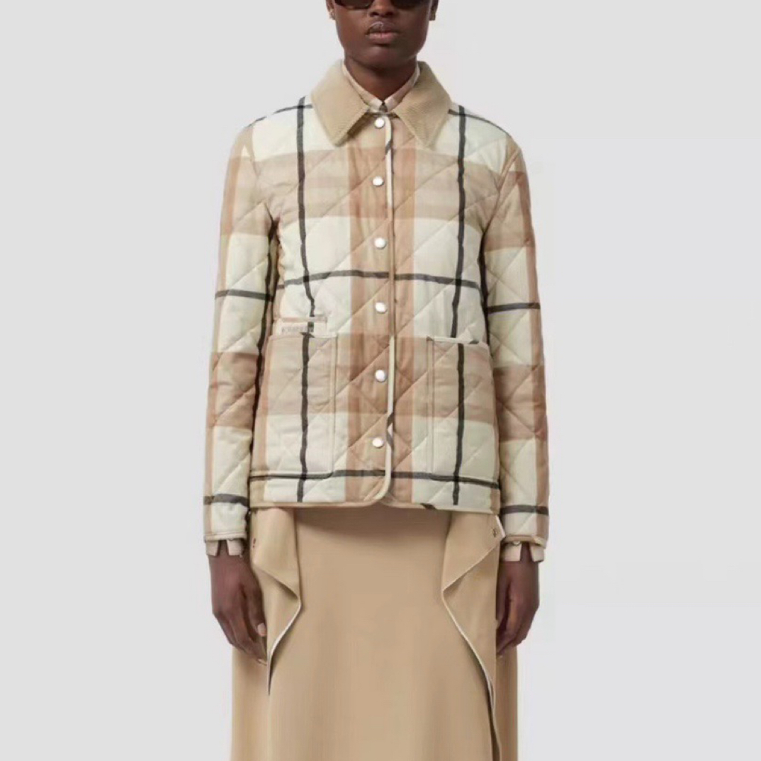 99新 BURBERRY/博柏利 经典菱格纹棉服外套 s码 l码 00192