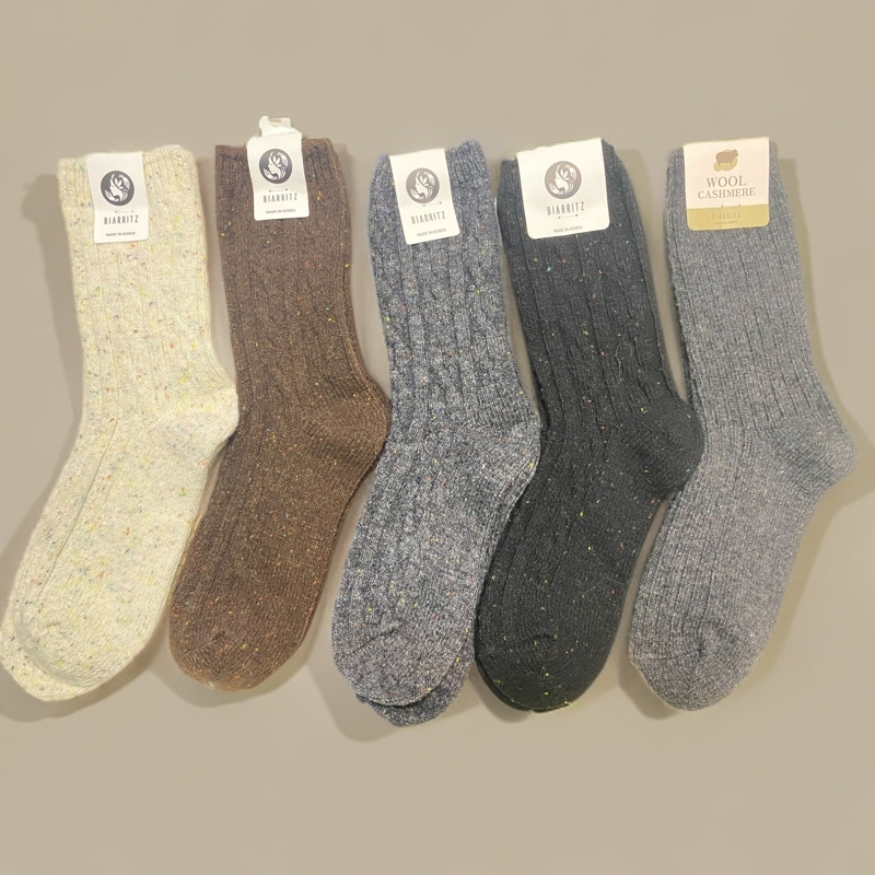 韩国正品代购 东大门正品袜子秋冬厚袜子创意蝴蝶结条纹棉袜百搭