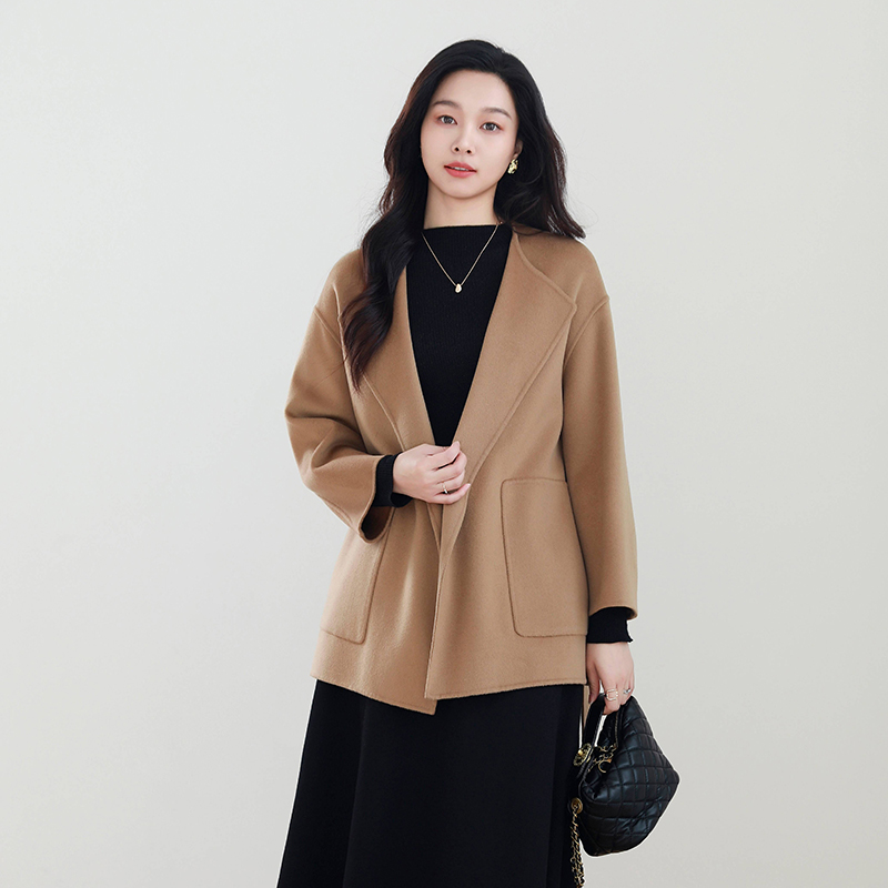 火桐hooton 高货系列 韩版全羊绒大衣V069