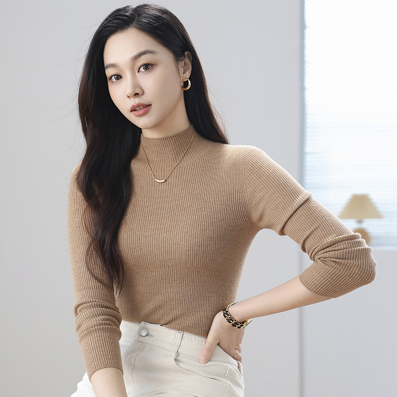 （扬子纱）火桐hooton 无缝美丽诺绵羊毛半高领打底衫YT111