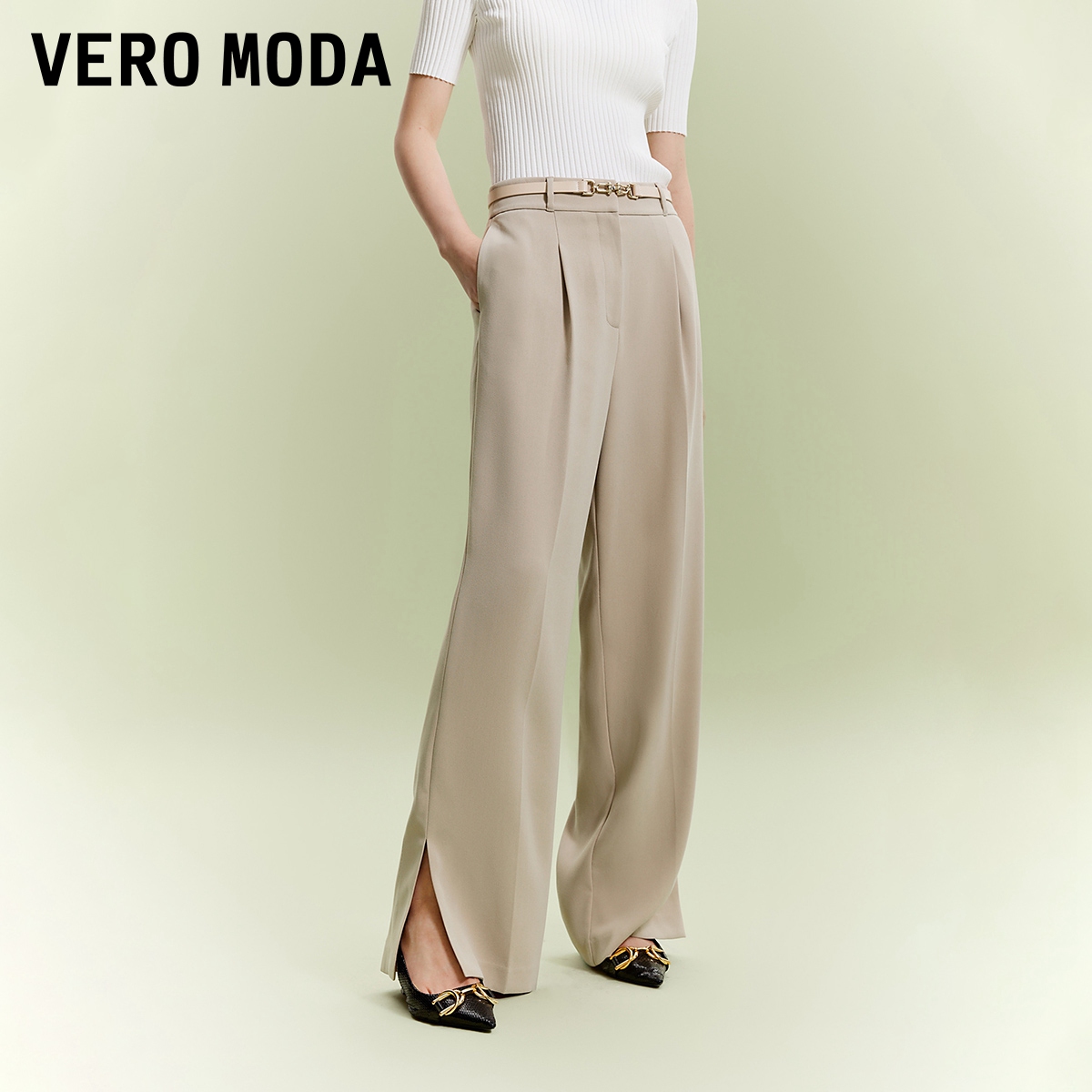 【丽公主专属】VeroModa休闲裤可拆卸腰带时尚气质百搭女3241PL004