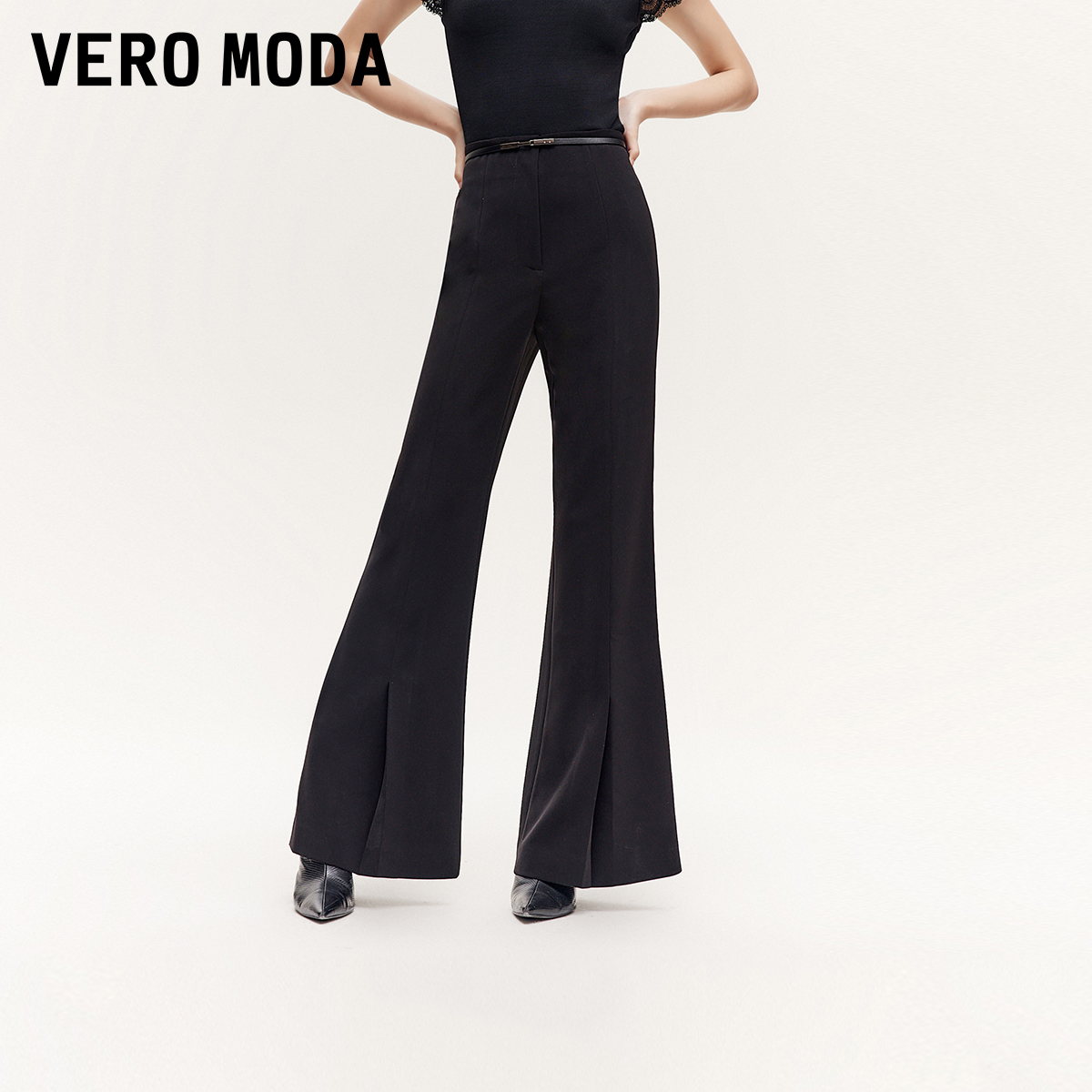 【达人推荐】Vero Moda休闲裤女可拆卸微喇长裤百搭老钱风324339002