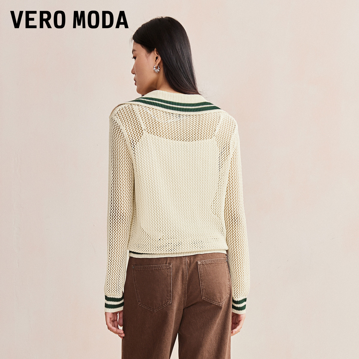 【达人专属】Vero Moda高能感针织衫女翻领长袖上衣324324040