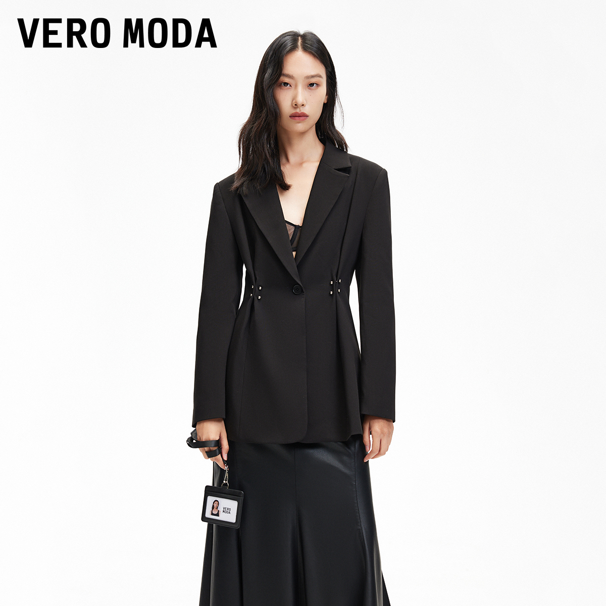 【芋总专属】Vero Moda钉珠装饰带垫肩收腰325108001