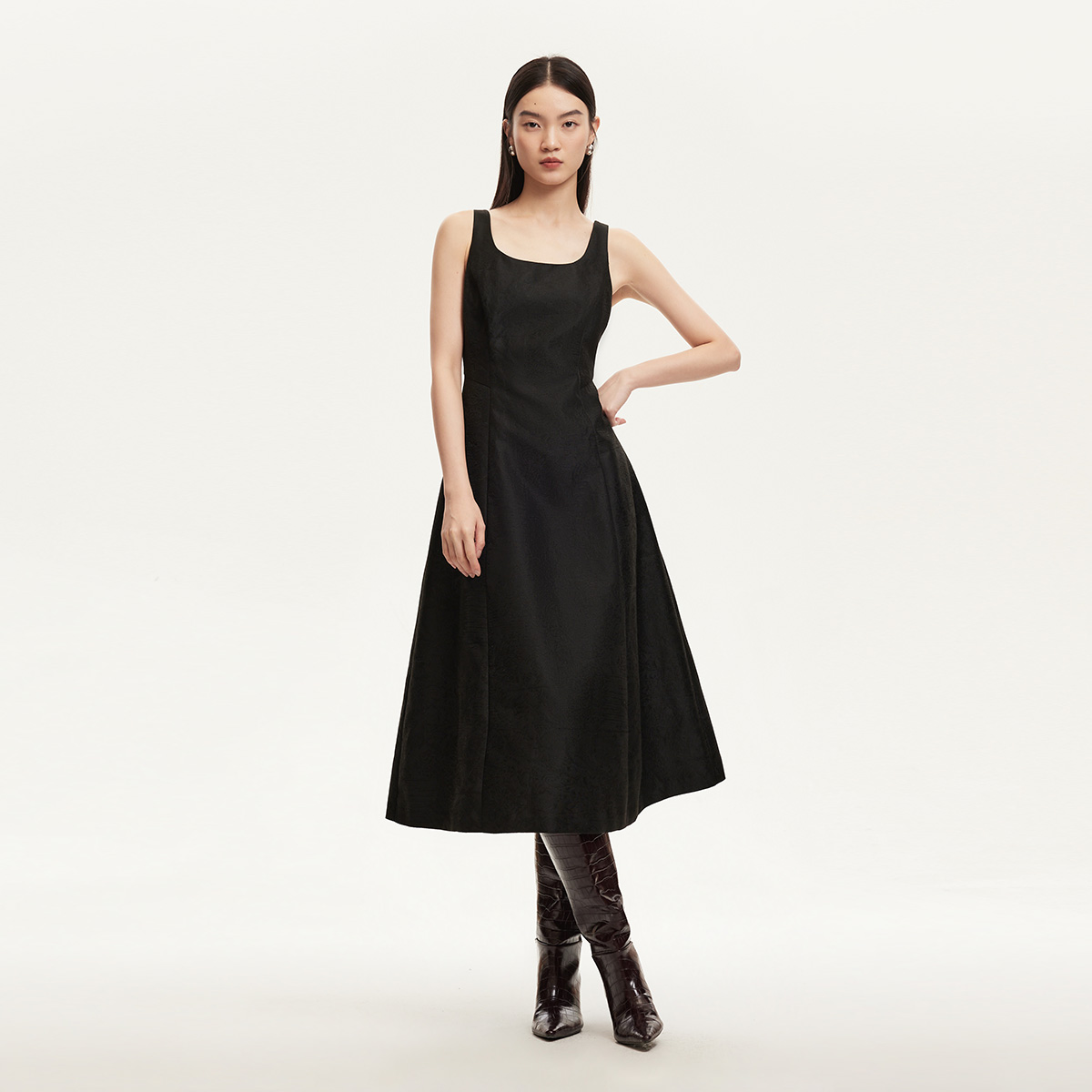 【芋总专属】Vero Moda连衣裙丝缎提花连衣裙时尚通勤32437A060