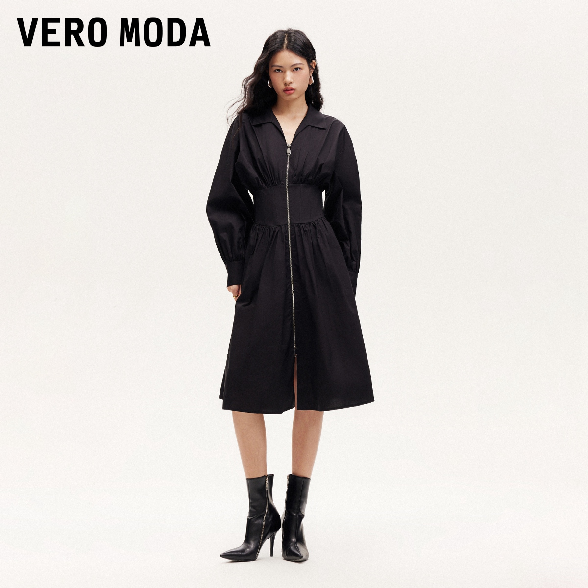 【羊羊专属】Vero Moda连衣裙女裙双拉链显瘦小黑裙百搭3243SZ011
