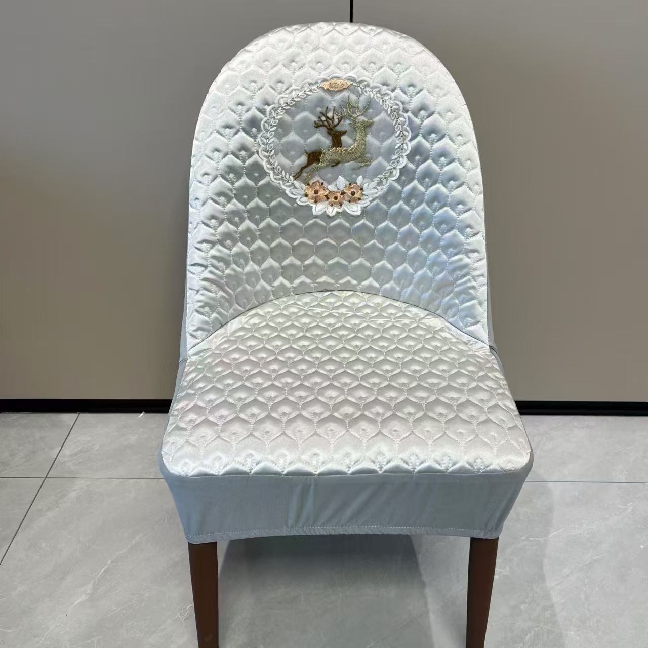 北欧水纹毛毛虫弧形椅子套罩全包四季通用轻奢餐椅套罩凳子套家用