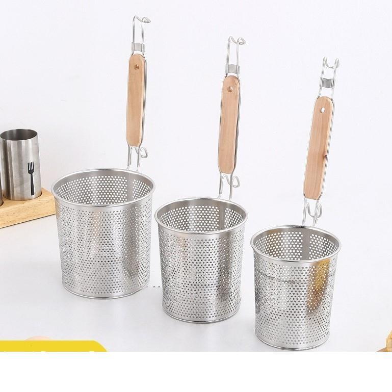 不锈钢漏勺过滤网麻辣烫漏勺捞面勺煮面漏网粉篱漏筐烫菜篓大笊篱