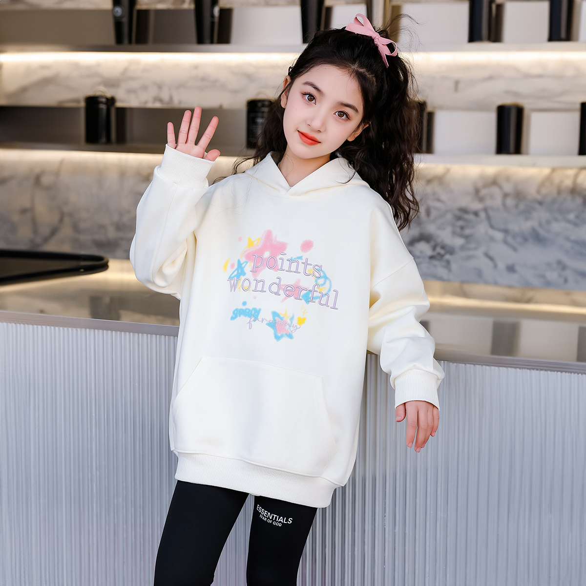 女童卫衣春秋款2024新款连帽童装儿童春装衣服连帽上衣DY60466