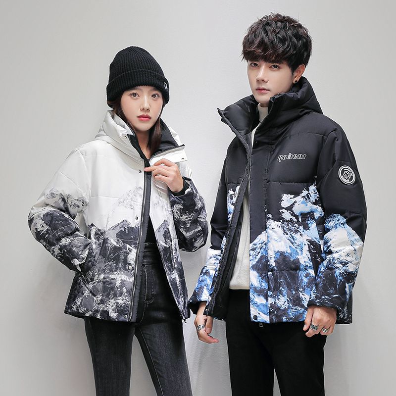 新款2023羽绒服反季清仓羽绒服男情侣款短款男女士加厚外套男装雪