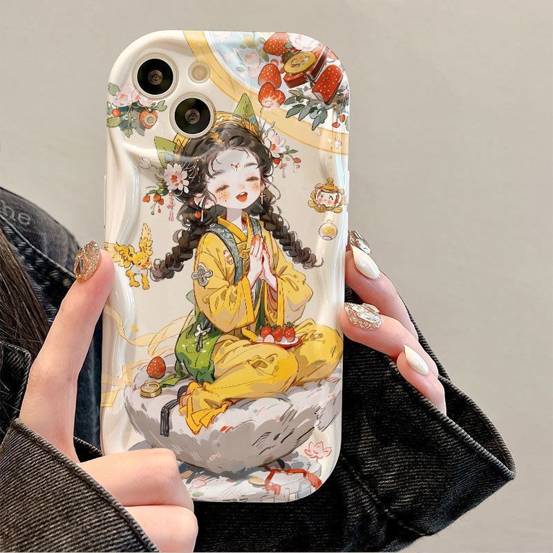 花朵求财小众苹果15手机壳iPhone14ProMax女13/7/8P/12/全包X软壳