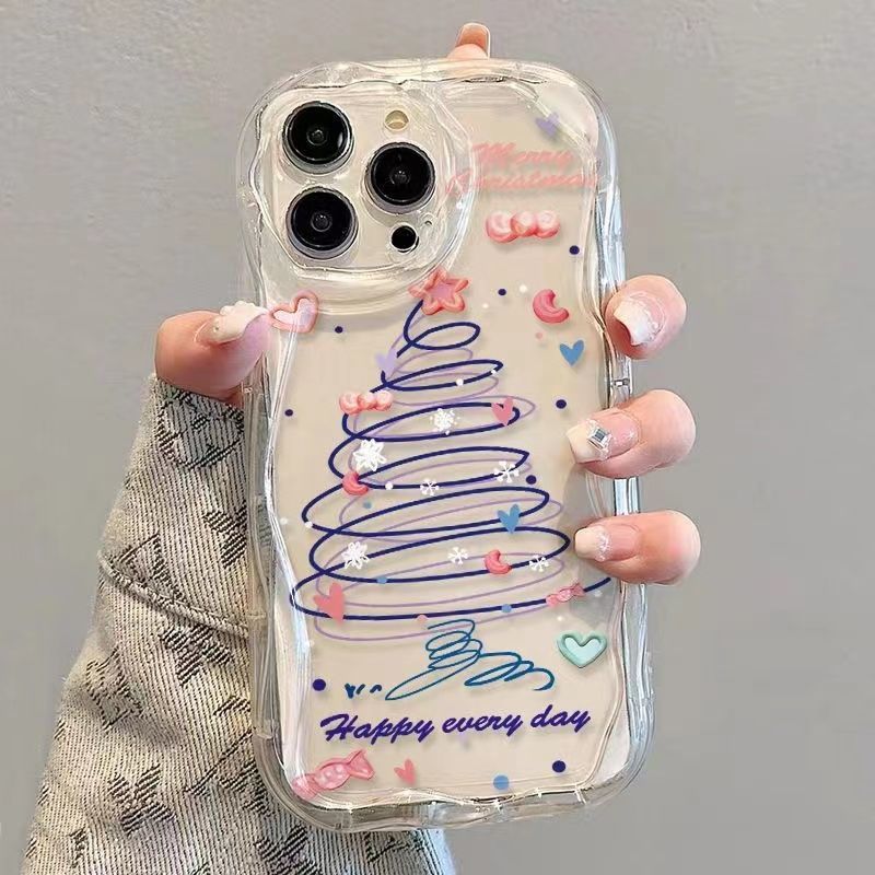 可爱菲林壳高端苹果手机壳软硅胶全包防摔圣诞树15iPhone14ProM
