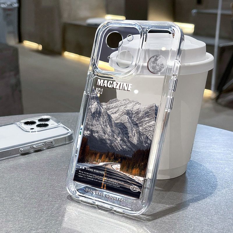 折叠高端苹果手机壳软硅胶全包防摔落日云海14iPhone13pr