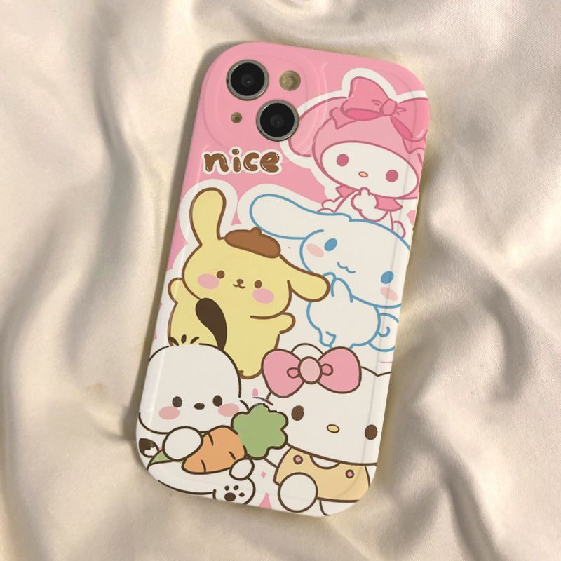 情侣全包新款三丽鸥家族苹果15手机壳iPhone14ProMax女///软壳X全