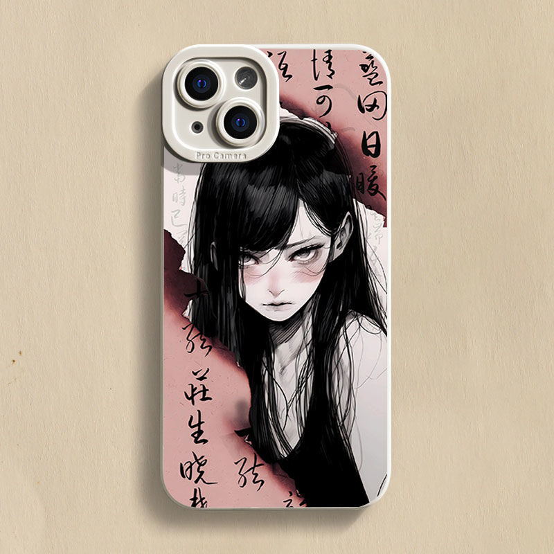 可爱情侣漫画美女苹果15手机壳iPhone14ProMax女13////X软壳全包7