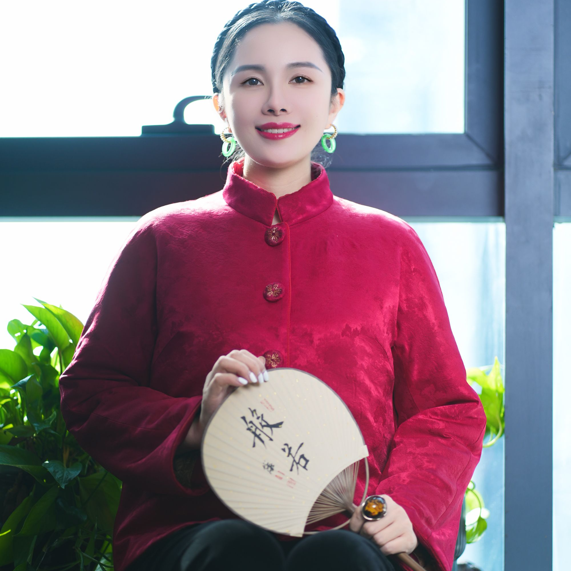 承国风丝毛立领白鹅绒外套中式外套女AG32YR225