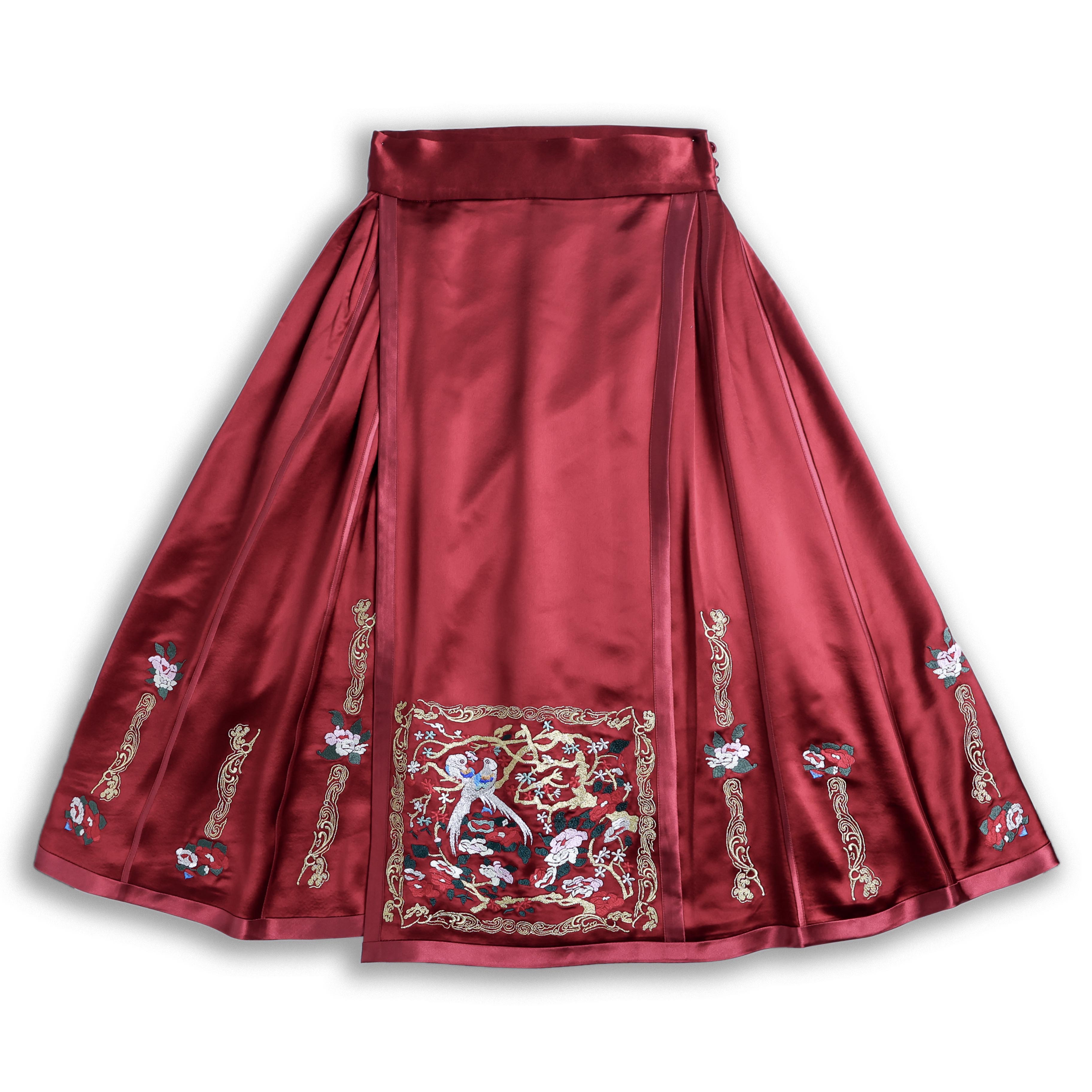 【承·三公子】马面裙原创重工刺绣汉服国风民族风百褶AF22BQ079