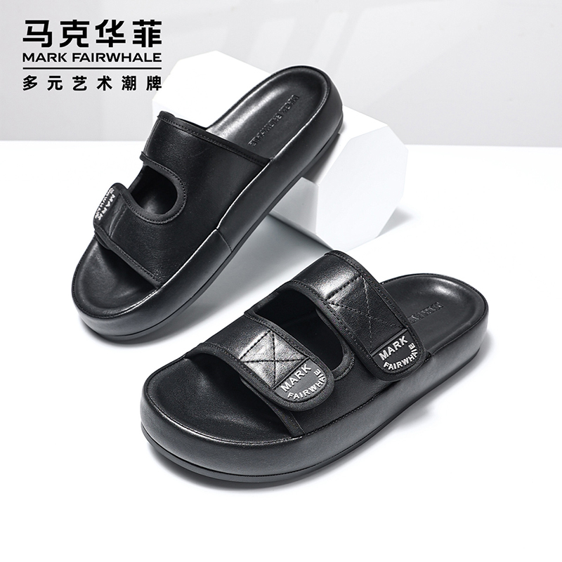 马克华菲夏季外穿拖鞋2025新款户外防滑百搭男士一字拖休闲男鞋子