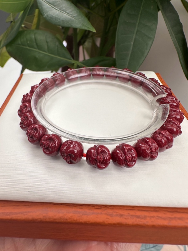 含辰砂工艺品Z04紫金砂10mm笑佛手串