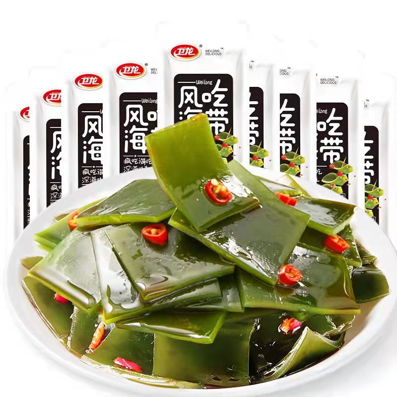 卫龙低卡无负担风吃海带解馋即食零食休闲小吃裙带菜香辣味海带片