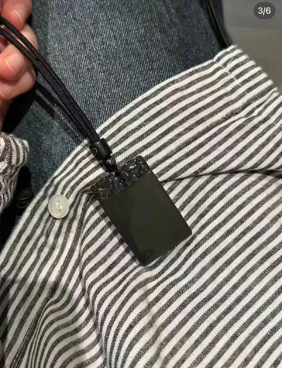 黑耀双面无事牌吊坠情侣平安挂坠项链礼物女