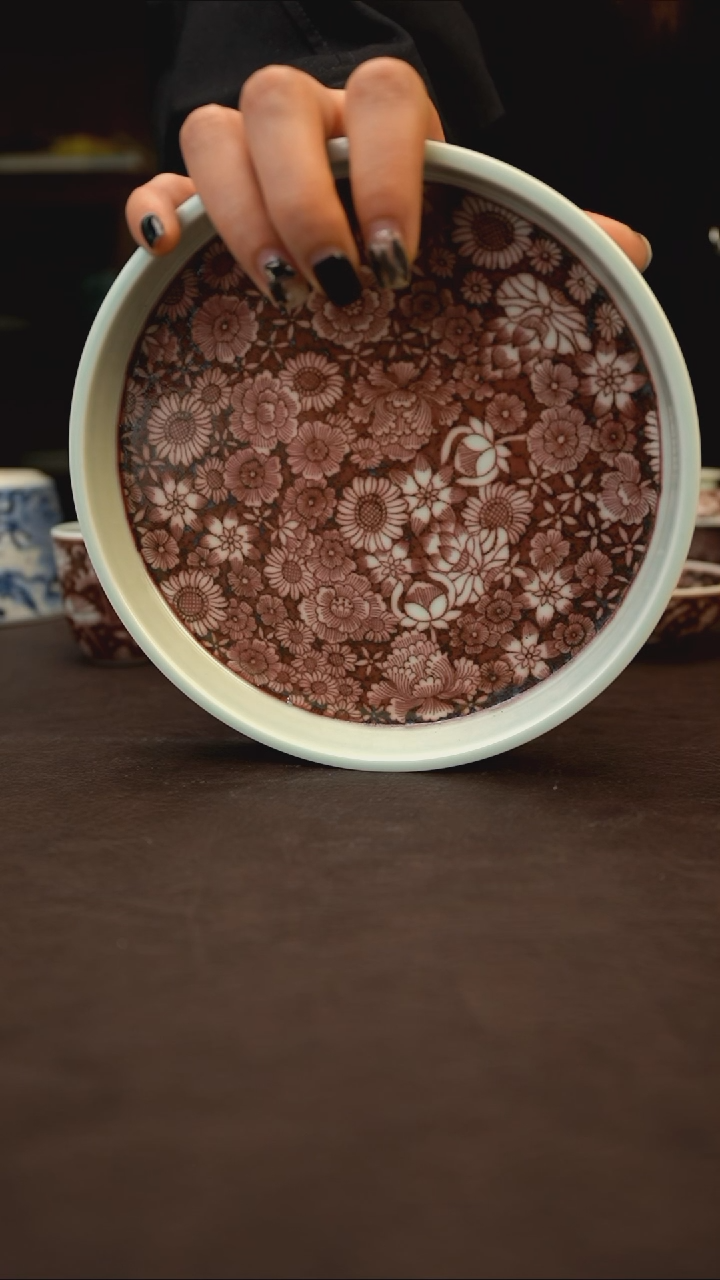 【闪购商品】瓷杯空谷元仿 万花壶承